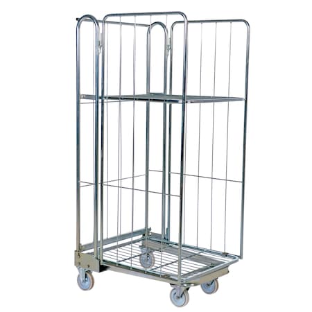 Vestil Galv Nestable Roller Container, 27.5x68.3, Gray, Steel, 27-1/2 in. W ROL-85